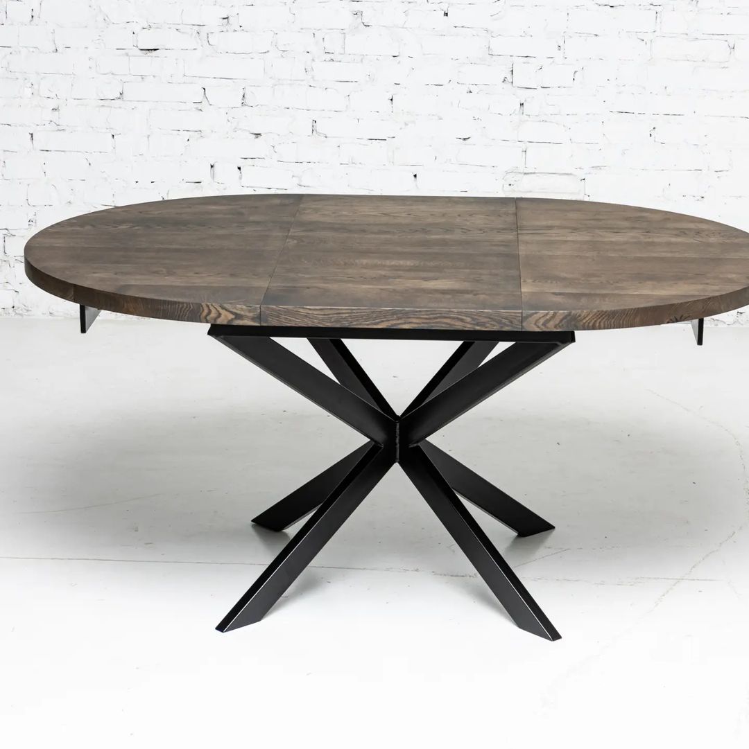 Beatrice Extendable Round Dining Table in Chocolate Oak | S10Home