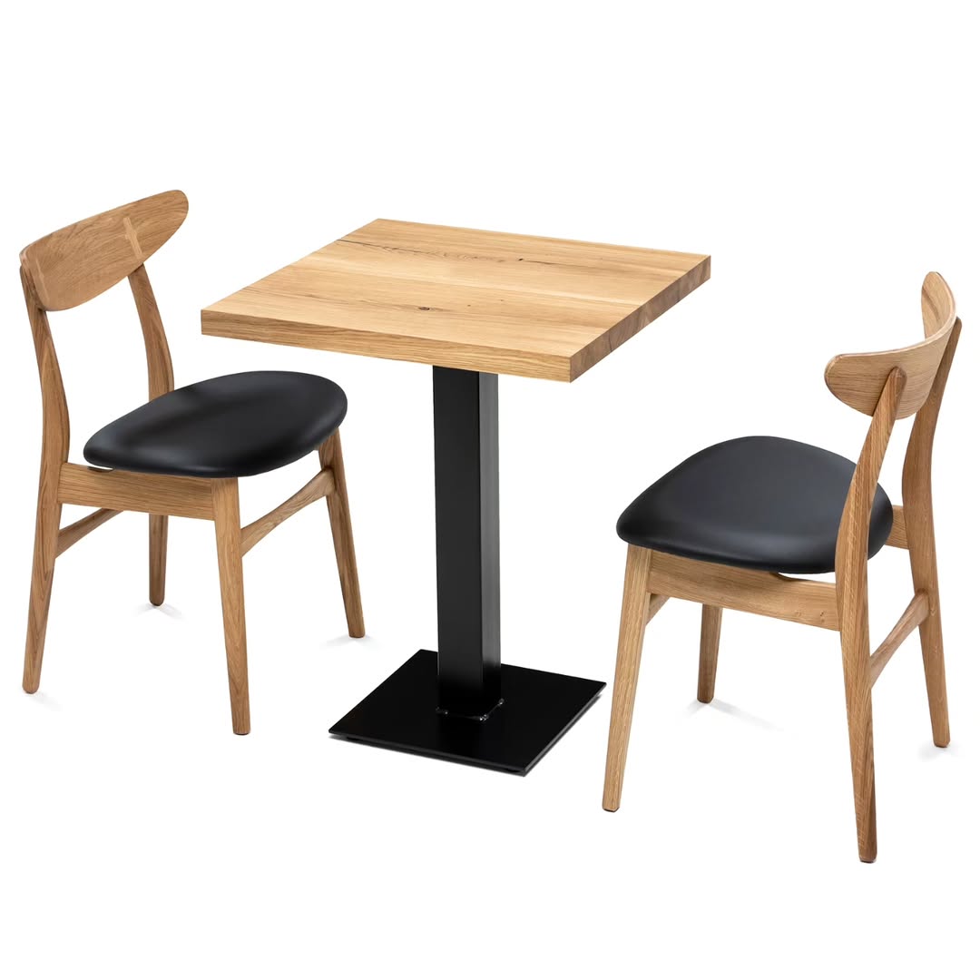 Pedestal Bistro Table in Solid Oak