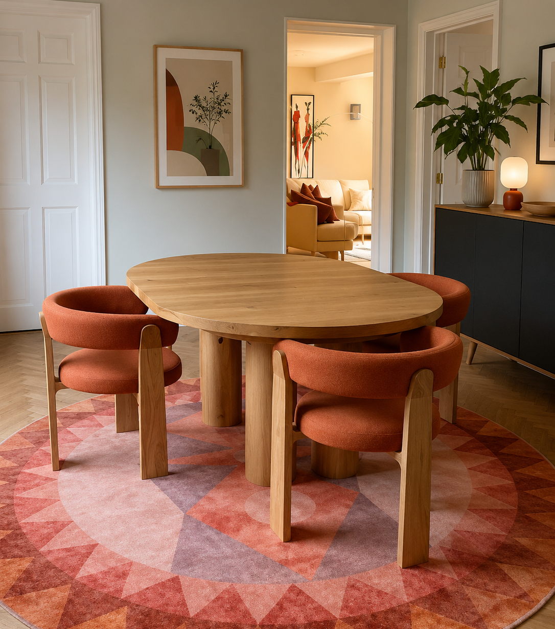 Ella Round Oak Comedor de roble