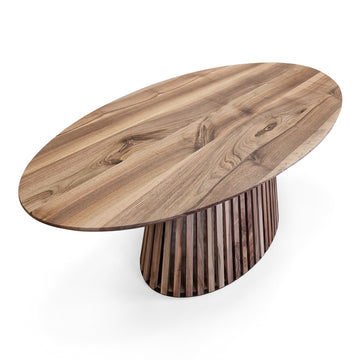 Mesa de comedor redonda de bibi en roble sólido