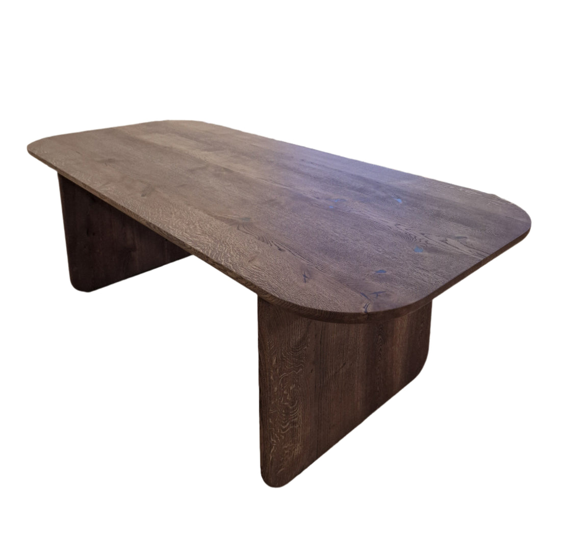 Heba Chocolate Dark Oak Dining Table - 140 x 80 cm / 5 Seater 160 x 80 cm / 6 Seater 180 x 90 cm / 7 Seater 200 x 100 cm / 8 Seater 220 x 100 cm / 9 Seater 240 x 100 cm / 10 Seater 300 x 100 cm / 12 Seater Custom Size - email us to contact@s10home.com by S10Home