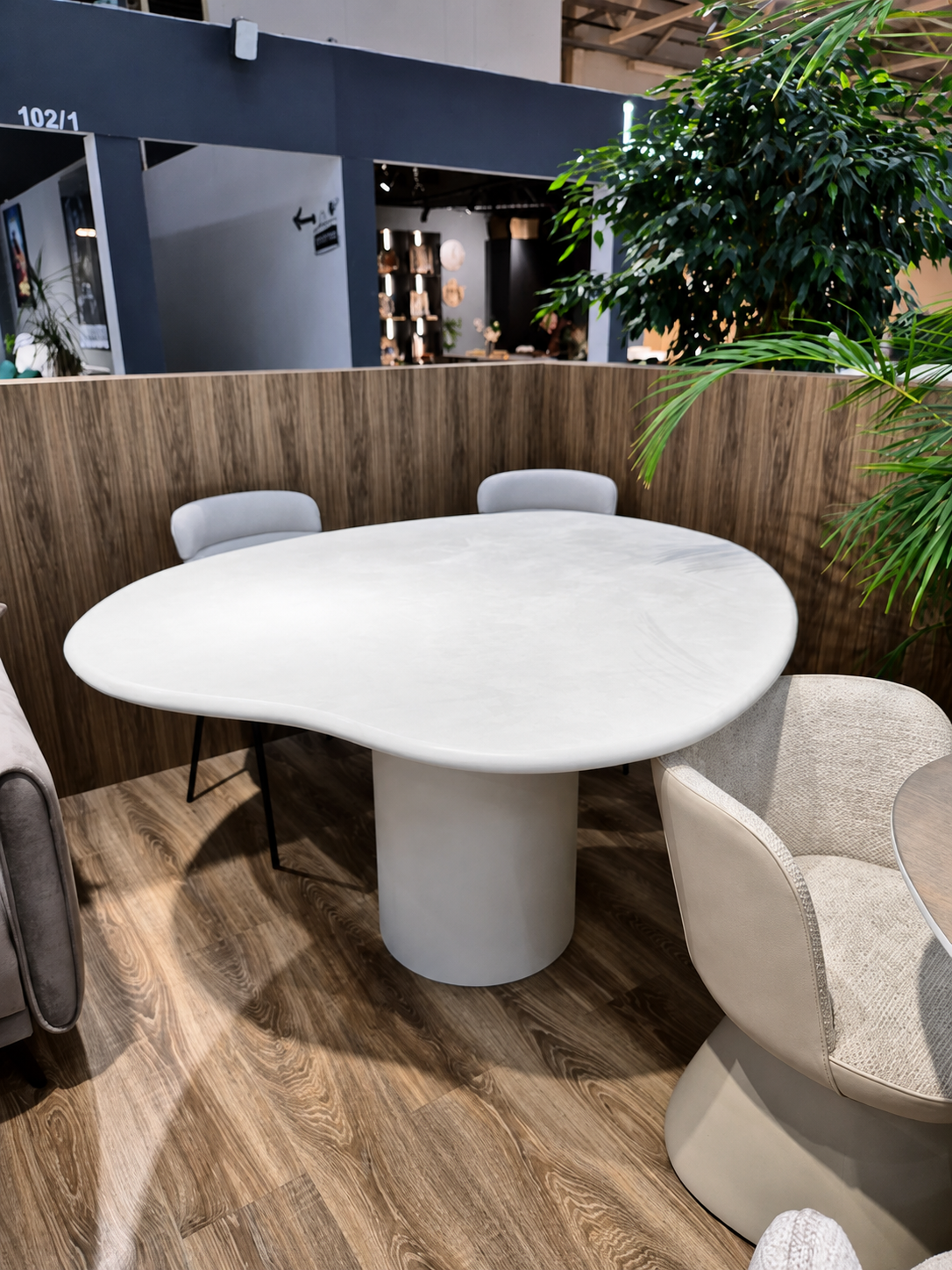Laura Freeform Dining Table in Cement