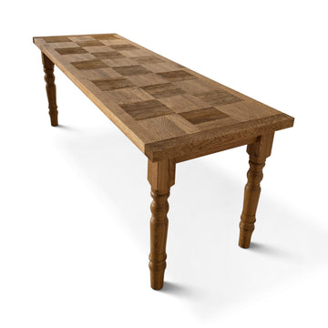 Mesa de comedor rústica extensible en roble sólido